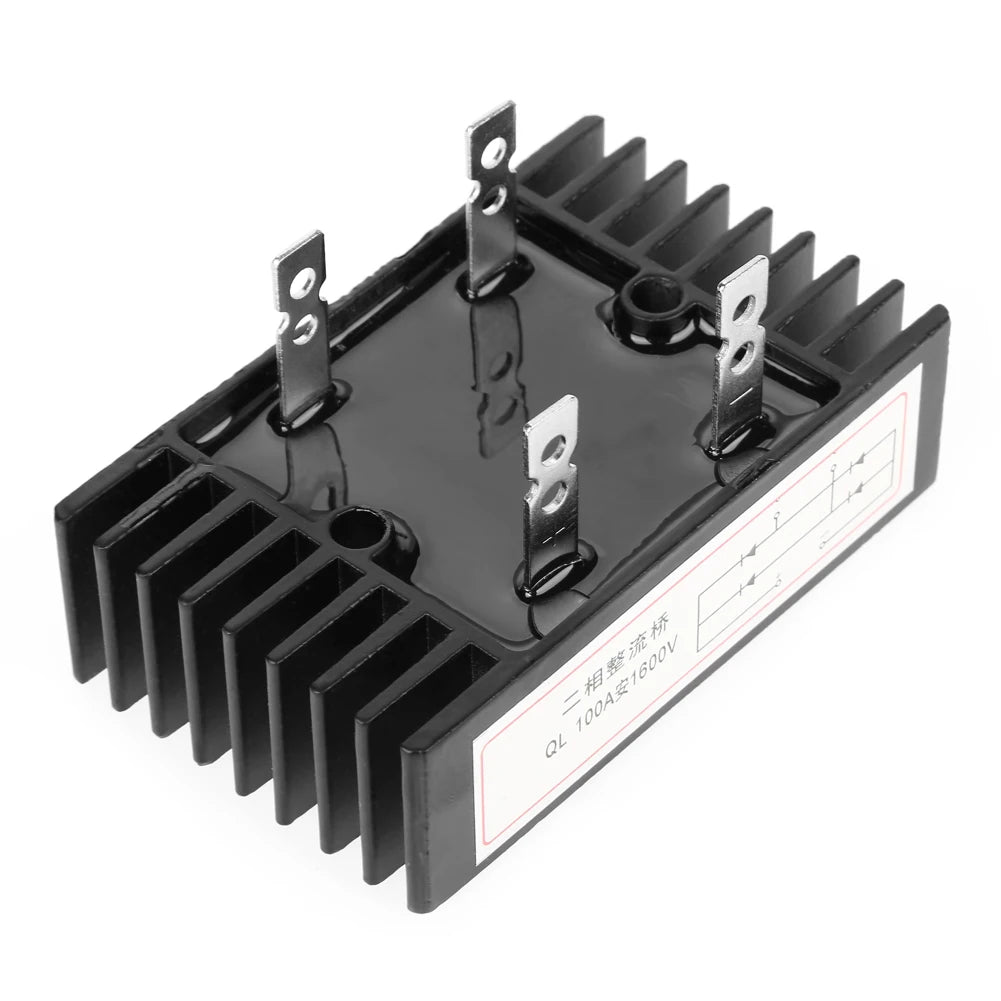 1Pcs Bridge Rectifier 100A 1600V Diode Bridge Rectifier 2-Phase Rectification High Power Black Bridge Rectifier