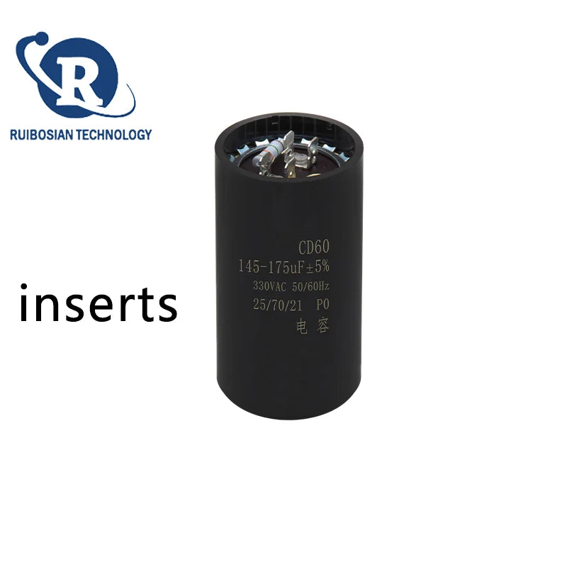 CD60 refrigerator freezer compressor starting capacitor 330V 47UF 64UF 75UF 80UF  53-64UF 72-88UF 108-130UF 145-175UF 161-193UF
