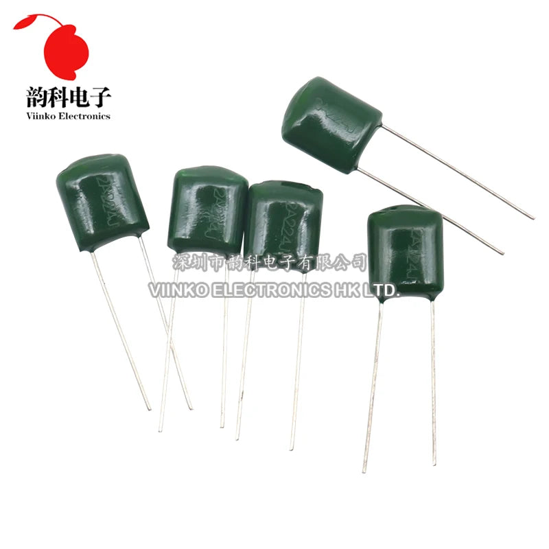 20pcs Polyester film capacitor 100V 120nF 150nF 220nF 330nF 470nF 2A124J 2A154J 2A224J 2A334J 2A474J