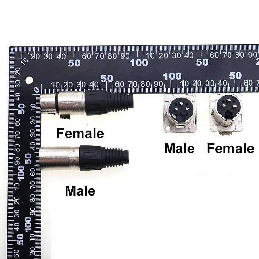 1pcs XLR 3Ppin Male Female Socket Plug Microphone Audio Cable Connector 3P Black Silver Copper Contact XLR Metal Plug Panel
