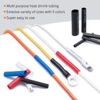 530/328/127pcs Heat Shrink Tube 2:1 Shrinkable Wire Shrinking Wrap Tubing Wire Connect Cover Protection with 300W Hot Air Gun
