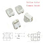 50/100/200PCS SMD LED 3528 4Pin PLCC-4 Red/Yellow/Blue/Green Color With Len For Car-Lighting