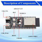 ESP32C5 Development Board Dual-frequency 2.4G and 5GHz WiFi Module ESP32-C5-DevKitC-1 N4 4MB Flash WIFI6 CH343 32PIN TYPE-C