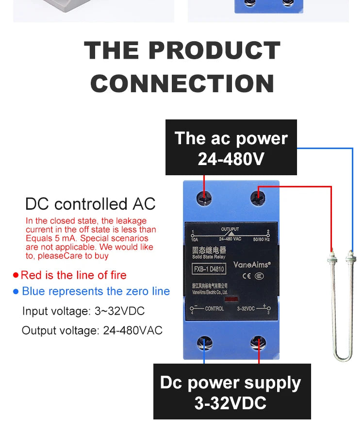 Solid State Relay VaneAims Din Rail Mounting Single Phase SSR With Heat Sink 10A-120A DC Control AC DC Control DC AC Control AC