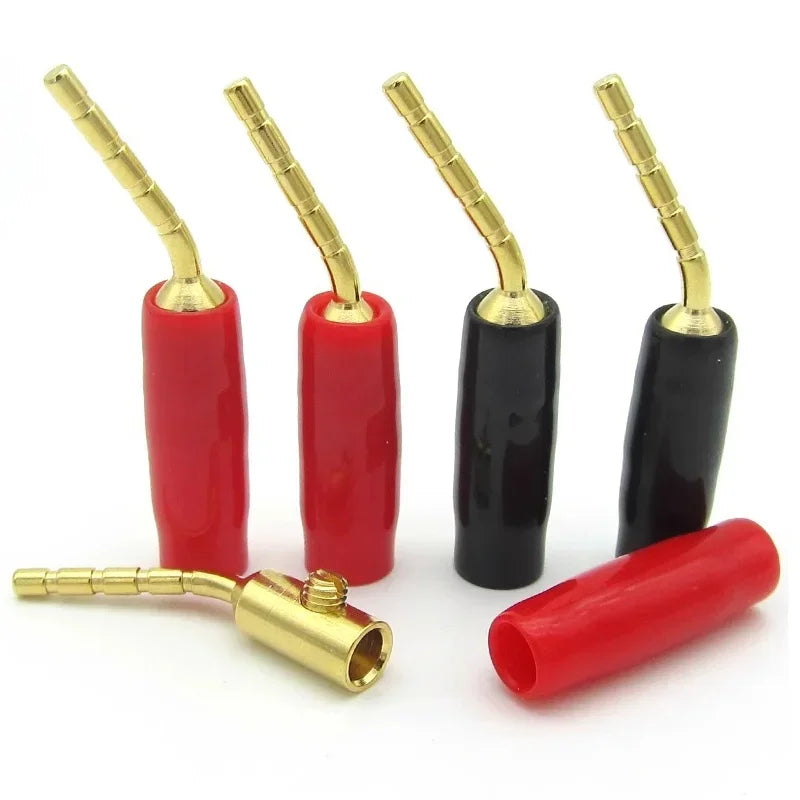 4/10Pcs 2mm Banana Plugs Elbow Bend Pin Male Straight Plug Banana Plug Connector for Audio HIFI Speaker Adapter
