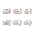 1 pc 12mm metal push button waterproof nickel plated brass switch flat high head Round shape momentary self reset 1NO latching