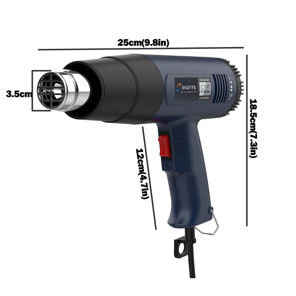2800W Construction Thermal Dryer 220V Heat Guns Soldering Tool Temperature Adjustable Revair Hair Dryer Shrinking Wrapping Tools