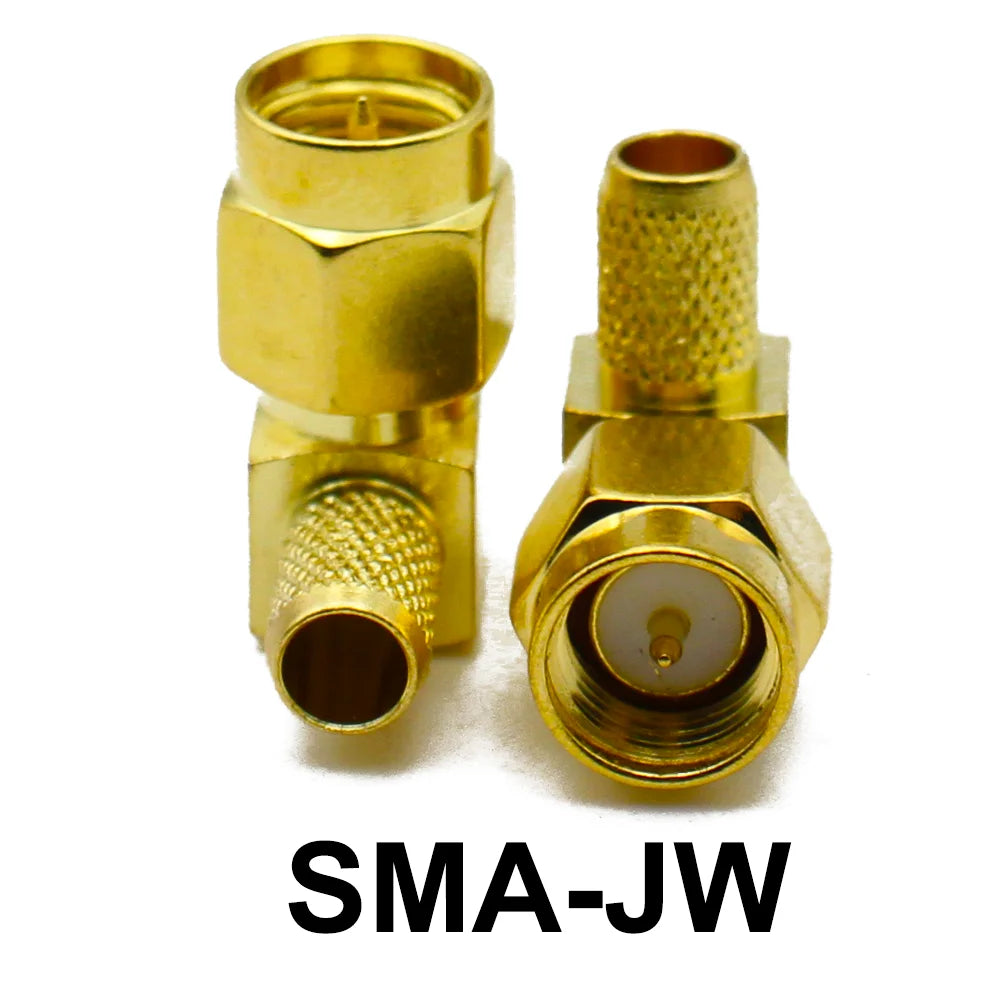 SMA Male Plug SMA Female Jack Connector RP SMA Female Crimp 90 Degree Right Angle RF Coax Coaxial  Adapter Cable Wire Terminal