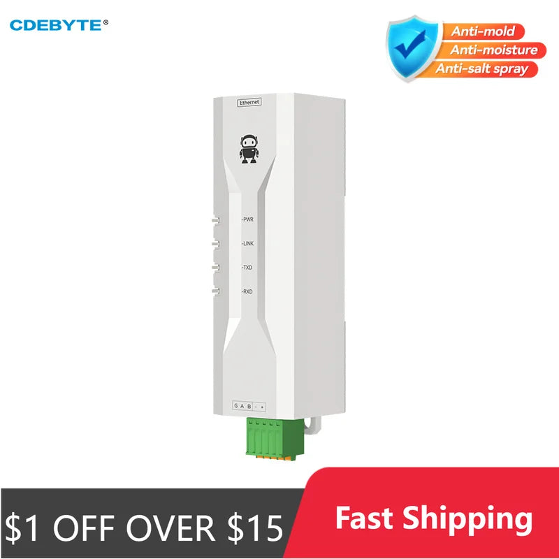 RS485 to Ethernet Serial Server CDEBYTE NA111-M DC 8～28V RS485 RJ45 TCP/UDP MQTT Small Size Modbus Industrial Grade AT Command