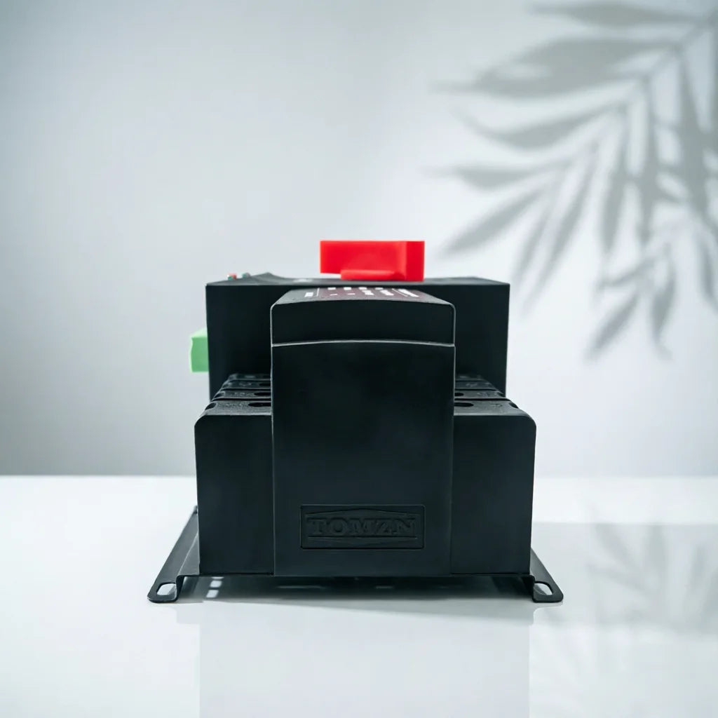 TOMZN TOQ3 Built-in Circuit Breaker 2P/4P 63A-125A with Night Light, 2-In 2/1-Out, Short-Circuit & Overload Protection