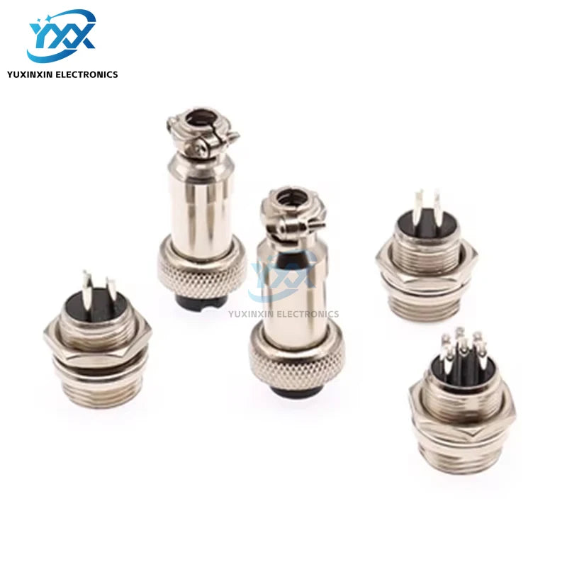 1 Set GX12 Aviation Connector Plug Socket M12 Cable Connector 2/3/4/5/6/7 Pin Male Female Panel Mount