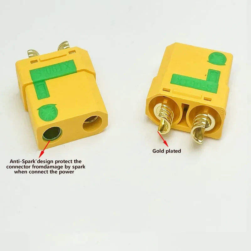 XT90S XT90-M/F Connectors Spark-Resistant Male/Female Connectors for Battery, ESC and Charger Cables