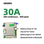 JBD Smart BMS 7-14S 24V 36V 48V 60V FOR Li-ion Lifepo4 LTO Battery with BT APP UART Balance Function PCB Board 20A 30A 40A 50A