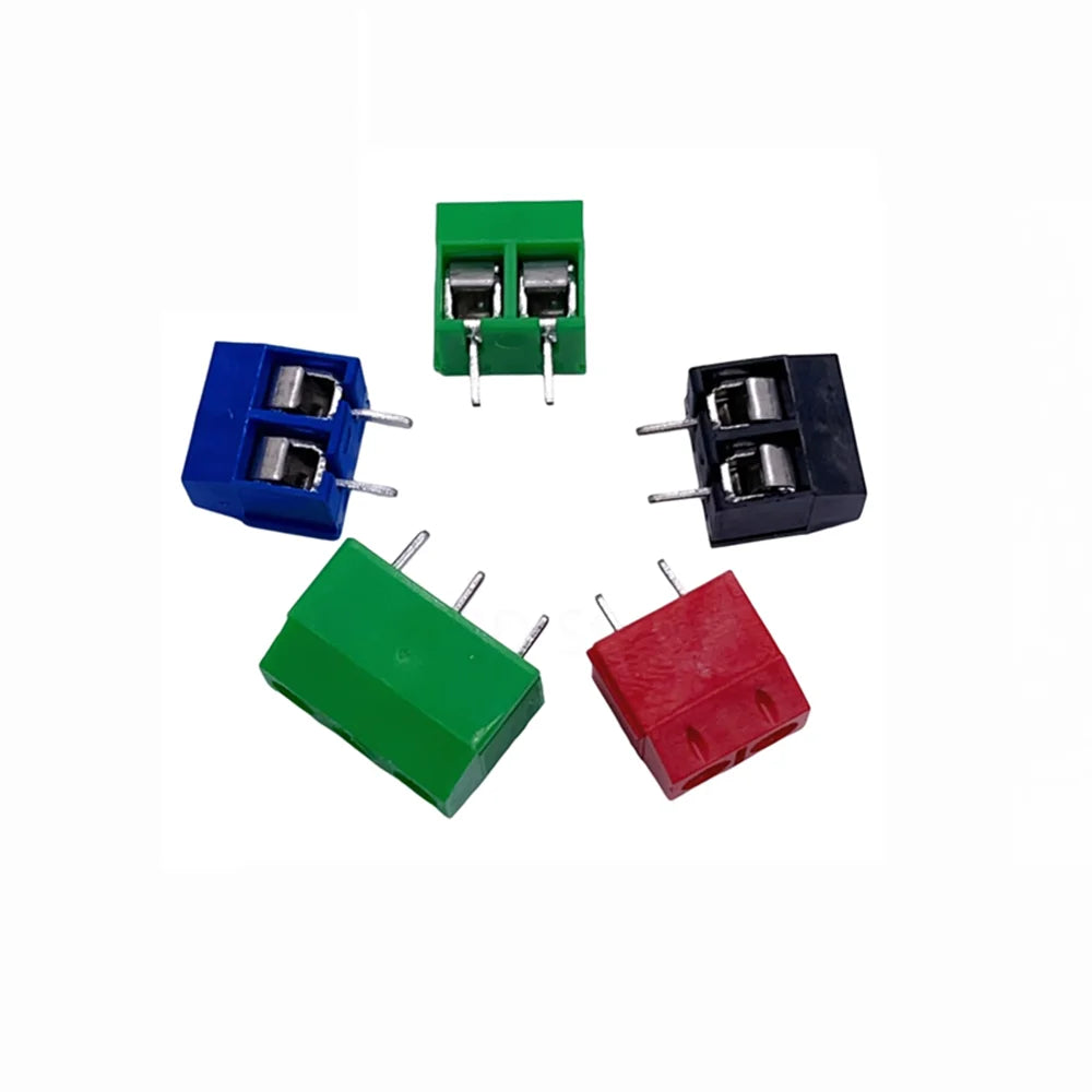 10pcs KF301 KF306 Screw Type Terminal Block 5.0/5.08mm Pitch Splicable PCB Circuit Board Connector Terminal Posts 2P‑6P