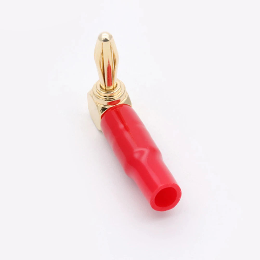 20PCS 4mm L-shaped Right Angle Banana Plug Soft Plastic Shell 90 Degree Banana Connector Red Black for Audio Video Speaker