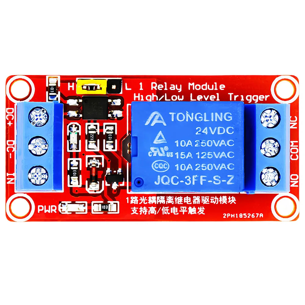 Relay Module 1 Channel 5V 12V 24V Board Shield With Optocoupler Isolation Support High and Low Level Trigger for Arduino