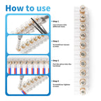 Dual Row 10-Position Terminal Block: White Screw Electric Barrier Strip with Self-Extinguish Feature, 380V Rated
