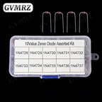 200Pcs 1W Zener Diode Assortment Box Kit 1N4728 1N4729 1N4730 1N4731 1N4732 1N4733 1N4734 1N4735 1N4736