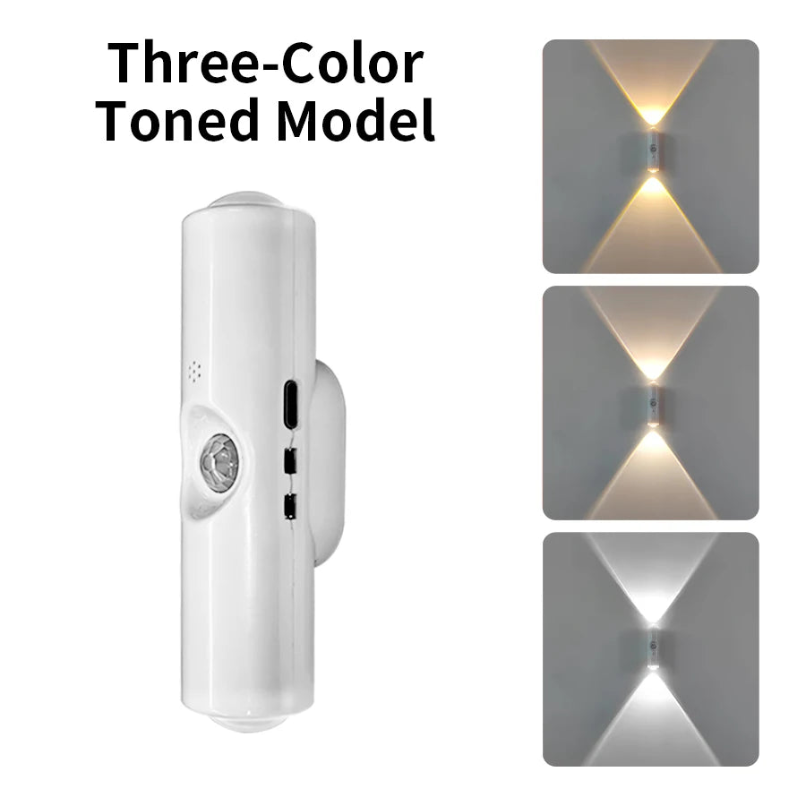 LED Cabinet Light Motion Sensor RGB Magnetic Rechargeable Wall Lamp Hallway Stairs Kitchen Ambient Night Light Home Decor Lights