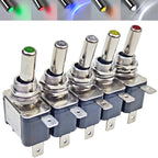 1Pcs 12V 20A Illuminated LED Toggle Switch Auto Car Boat Truck Red Blue Green Yellow White