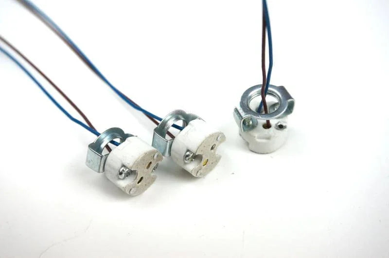 6pcs Bi-Pin Base, G4, G6.35, GY6.35, GX5.3 MR16, GZ4 MR11, GU5.3, G5.3, Halogen Incandescent Led Socket Ceramic Body Lamp Holder