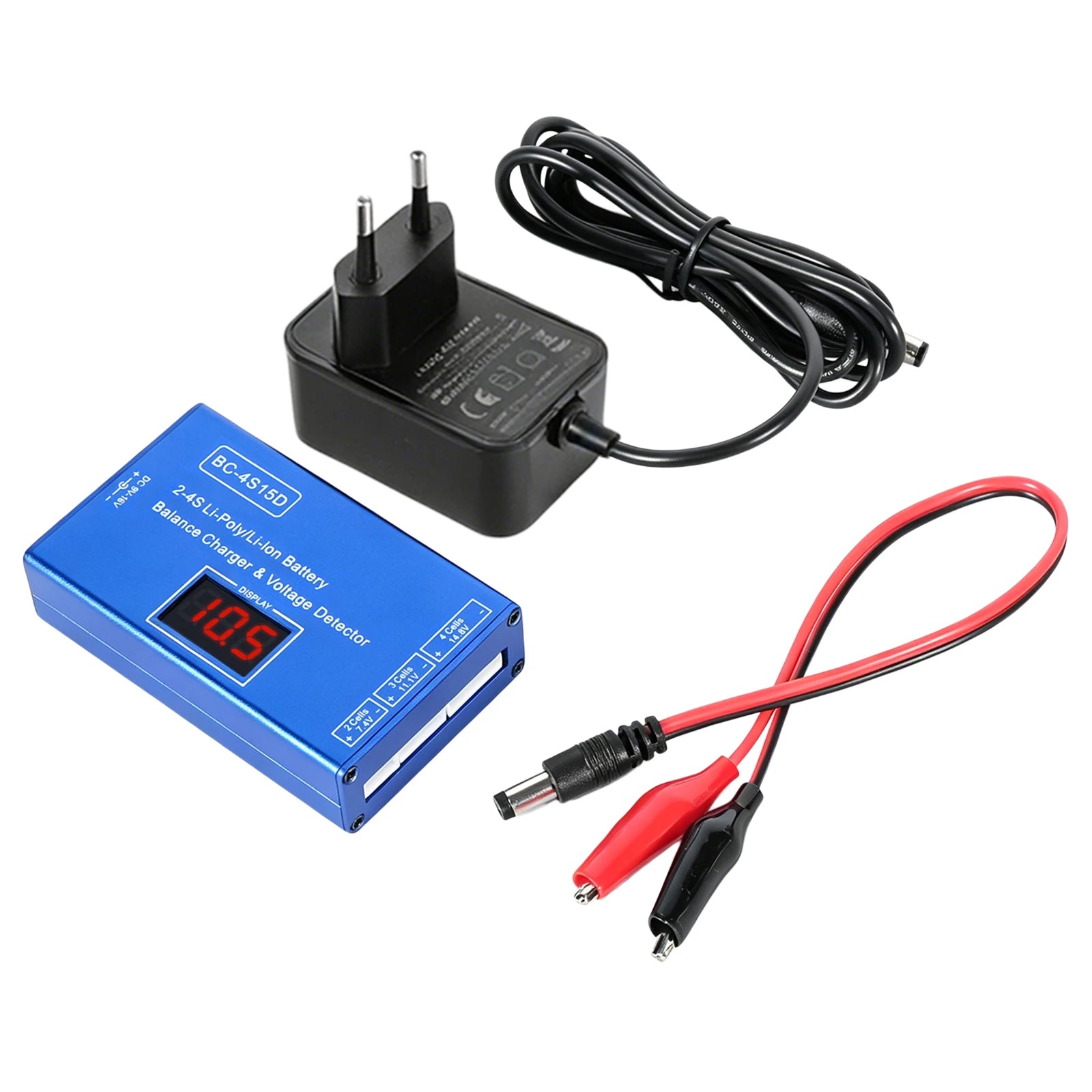 BC-4S15D Lipo Battery Balance Charger with Voltage Display Screen Lithium Lipo RC Balance Charger for 2-4S RC Batteries