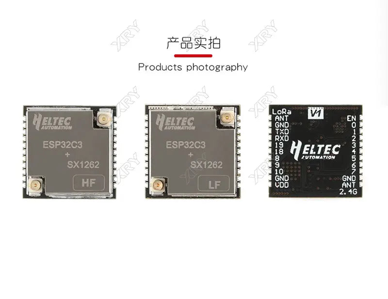 XRY 1PCS HT-CT62 ESP32C3 SX1262 Bluetooth-compatible BLE LoRa LoRaWAN Node WiFi Wireless Module 433-510MHz 863-928MHz Antenna
