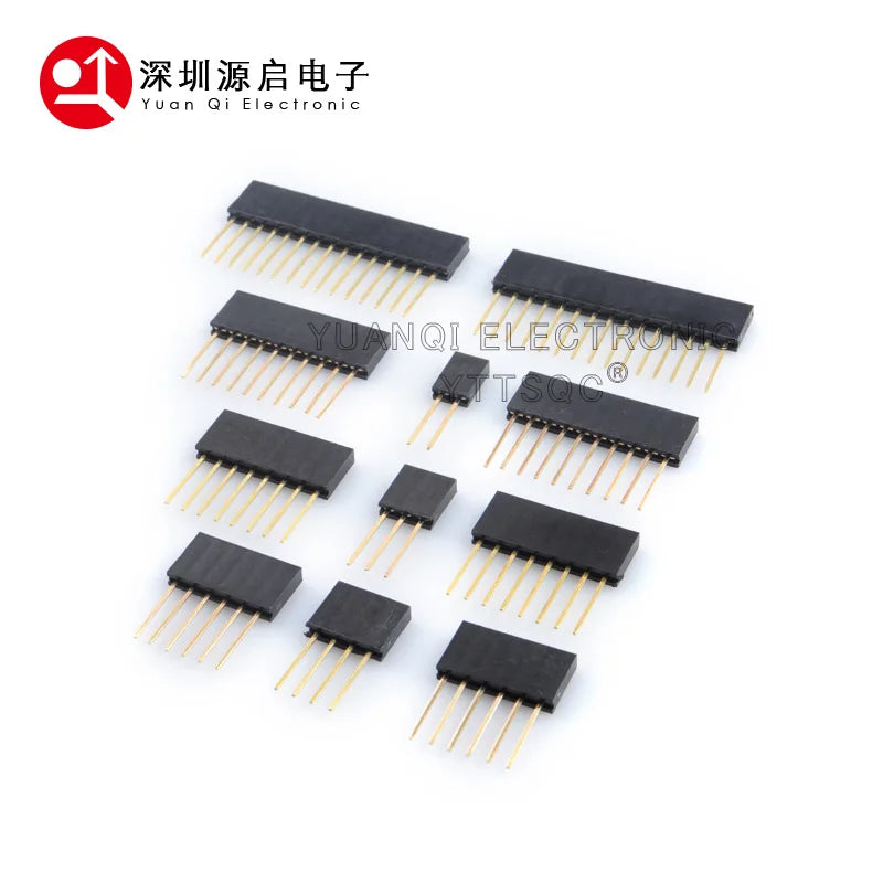 2.54mm Single Row Female Long Pins PC104 11mm 15mm PCB Board Pin Header Socket Connector 1*2/3/4/6/8/10/15Pin For Arduino DIY