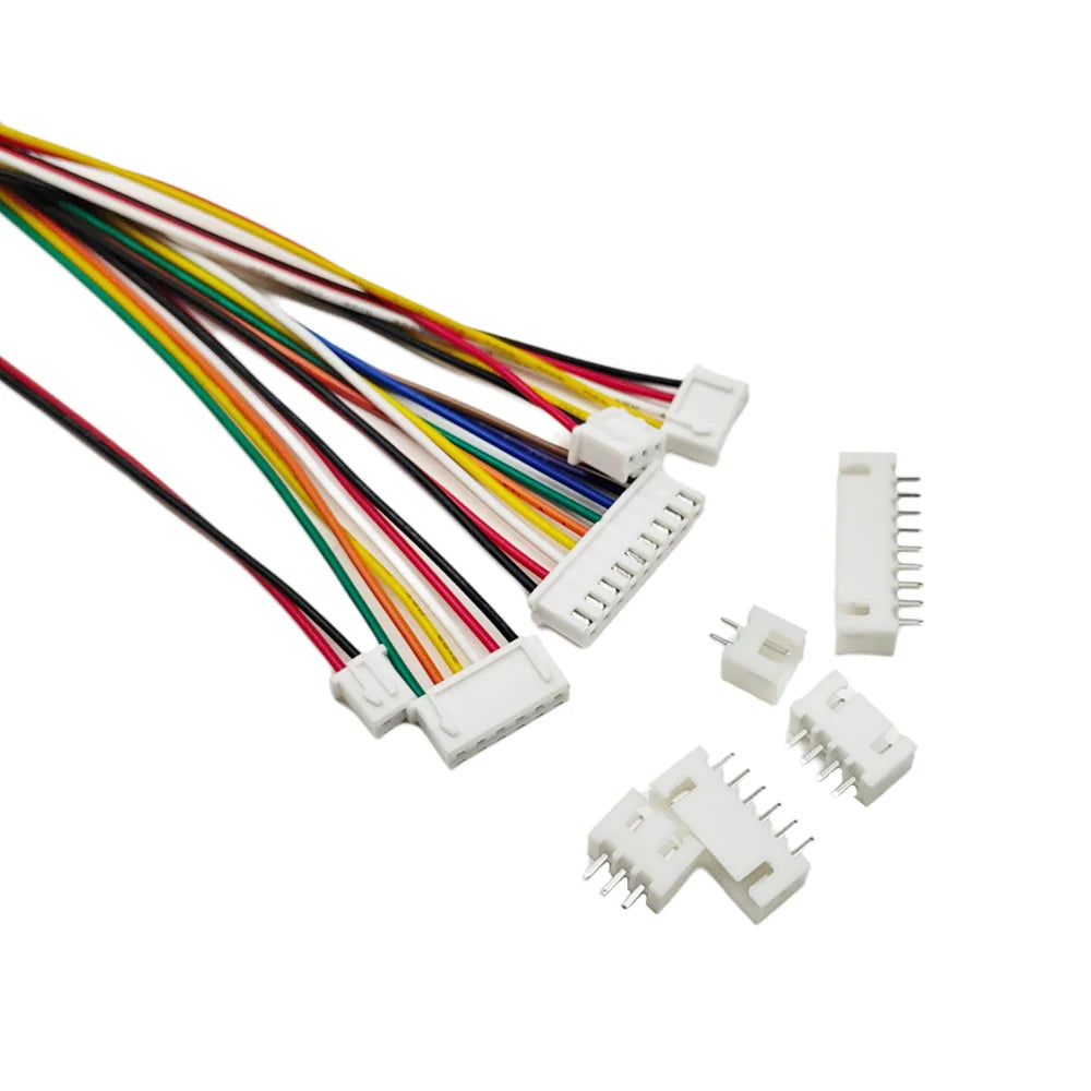 5Sets JST XH2.54 2/3/4/5/6/7/8/9/10/12 Pin Cable Wire Connector XH 2.54mm Male Female Plug Socket Length 10cm/20cm Wire 26AWG