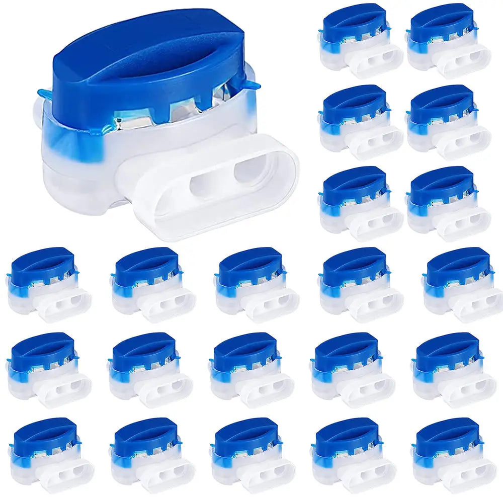 20/22pcs Waterproof Cable Clamps Wire Connectors For Garden Auto Lawn Mower 3 Pore Terminal Blocks Robotic Lawnmower Connectors