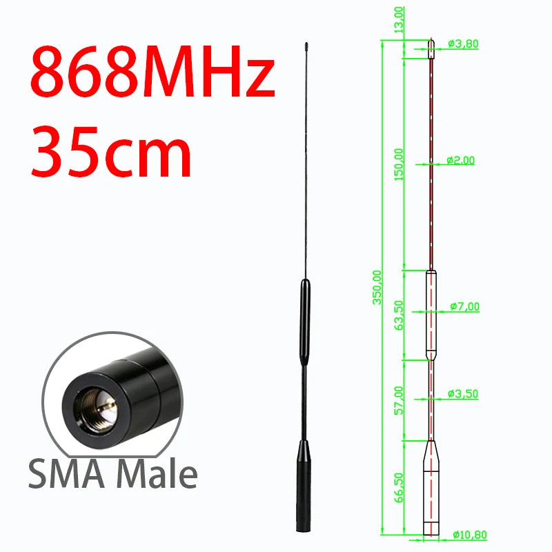 GIZONT LoRa 868MHz 915MHz Antenna SMA Long-range Communication Flexible Soft Whip Antenna For LoRaWan And Meshtastic 50CM 12DBi