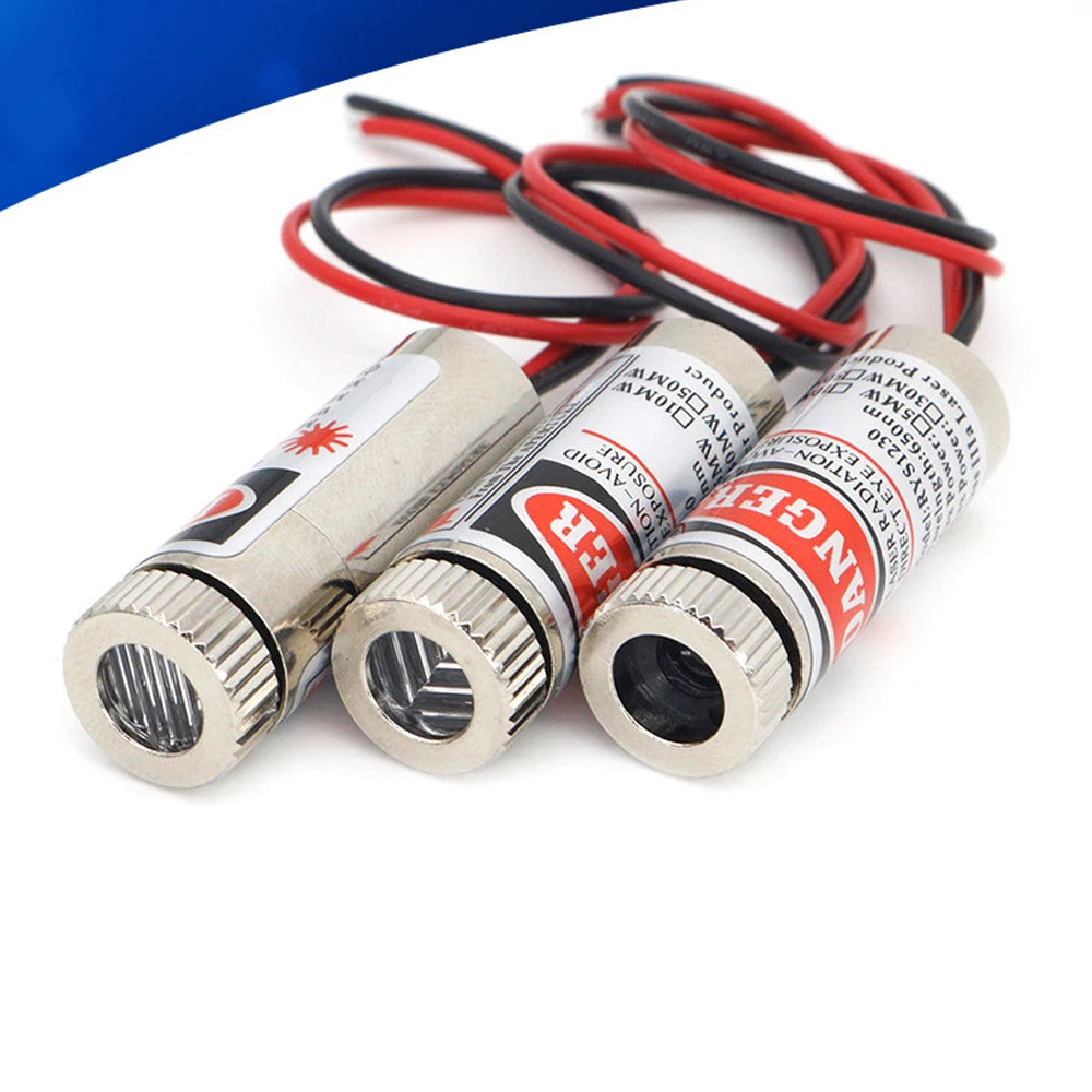 650nm 5mW Red Laser Module Dot/Line/Cross Laser Module Head  Focus Glass Lens, Industrial Grade for DIY