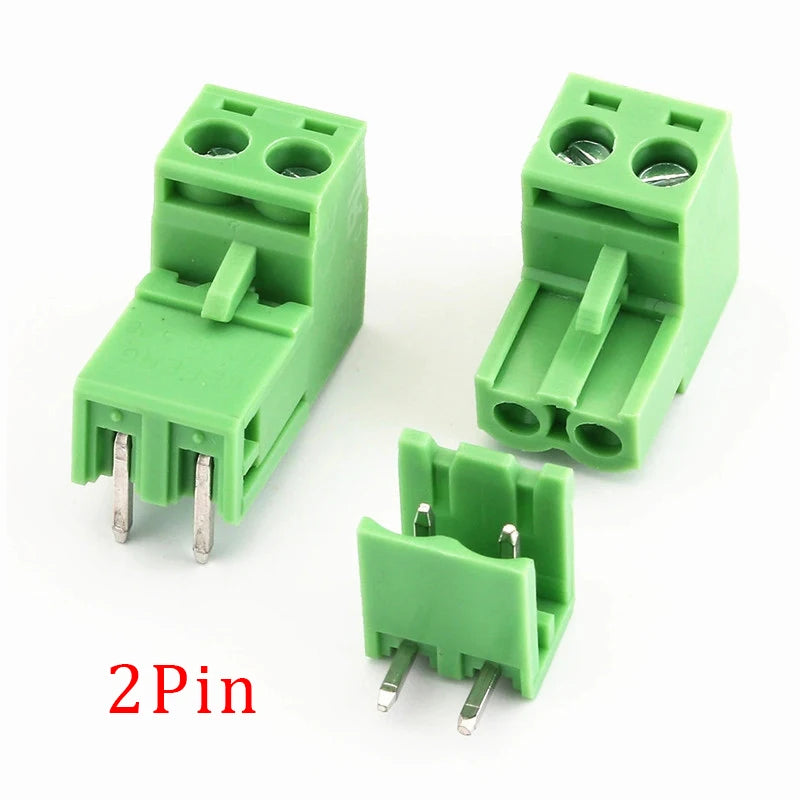 5Pair 5.08mm Pitch 2EDG Straight Pin PCB Screw Terminal Block 2/3/4/5/6/7/8/9/10/12Pin 300V 10A Wire Connector Plug-in Socket