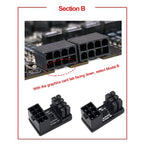 Power Adapter Board 8 Pin GPU Power Connector 6 Pin GPU PCIe 180 Degree Angle for PC Computer Graphics Card