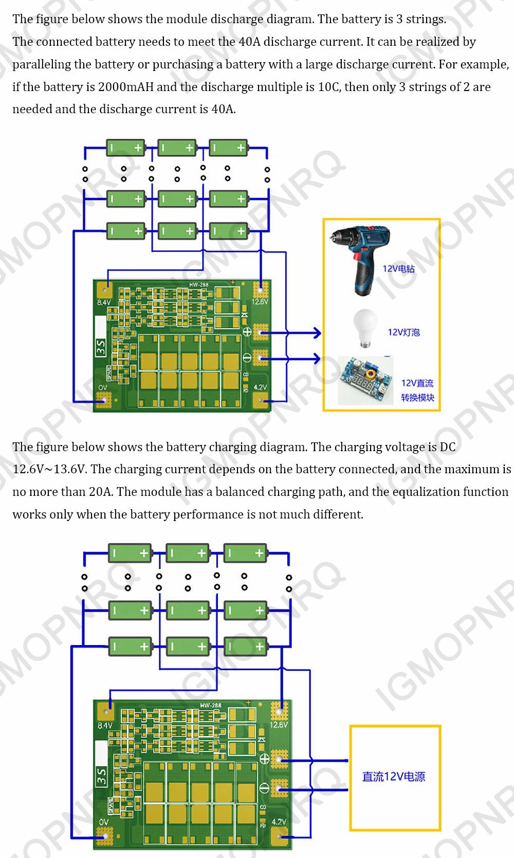 3S 6A 8A 10A 20A 25A 30A 40A 60A Li-ion Lithium Battery 18650 Charger PCB BMS Protection Board For Drill Motor Lipo Cell Module