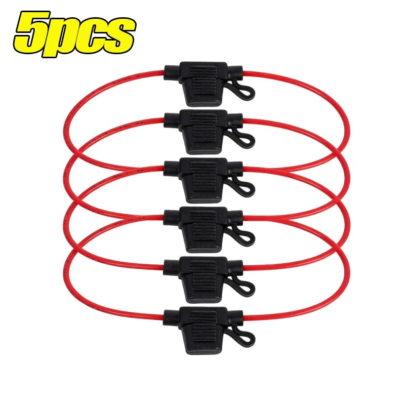In Line Automotive Fuse Socket Mini Blade Fuse Holder Splash-Proof 12V 30A with Fuse Blade Disconnect Switch Socket 5-20pcs