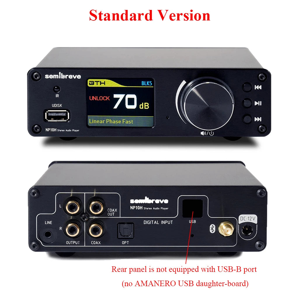 Lossless HIFI Audio Decoder 2pcs ES9038Q2M DAC DSD256 384KHz Lossless Decoding Music Player QCC3095 Bluetooth 6.2 AMANERO Module
