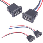 High Quality USB 2.0 Female Power Jack USB2.0 Charging Port Connector With Cable USB Charger Socket