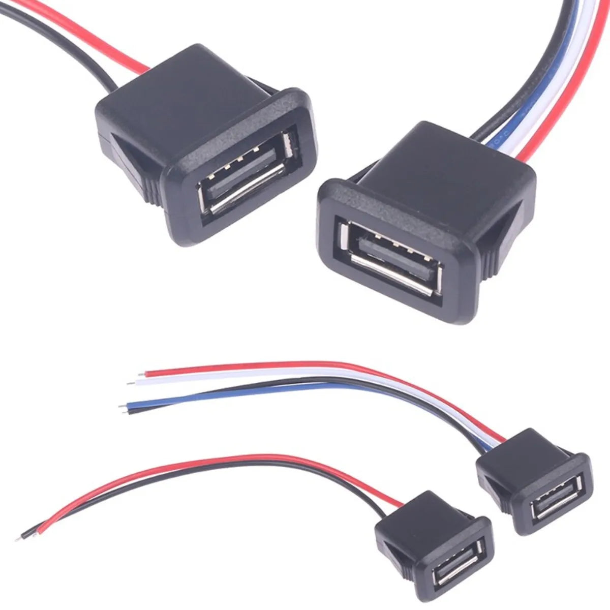 High Quality USB 2.0 Female Power Jack USB2.0 Charging Port Connector With Cable USB Charger Socket