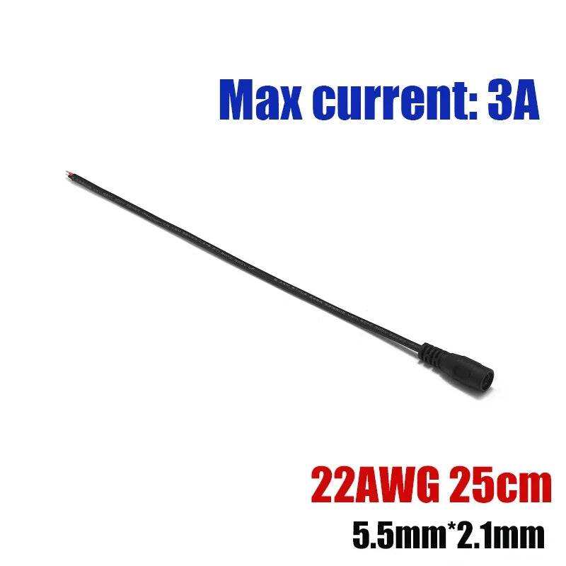 1-100pcs DC Power Pigtail Cable 5.5 2.1mm Female Male Plug 5V 12V Jack Connector Wire For CCTV Camera LED Strip Power Adapter