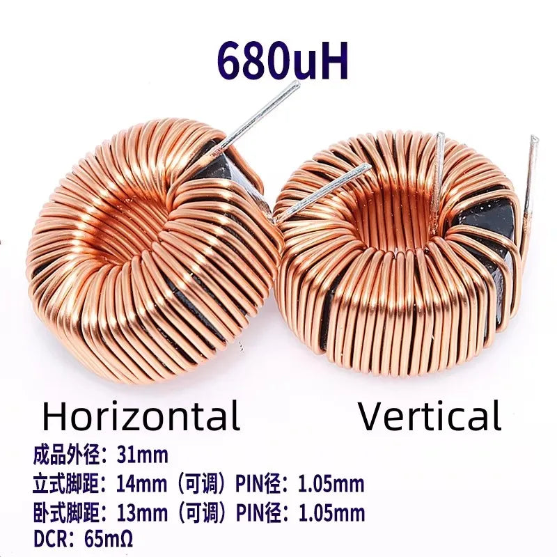 1Pcs High Current Magnetic Ring Inductor 106125-10uH 22uH 33uH 47uH 68uH 100uH Energy Storage Inductor Ring Inductor Choke Coil