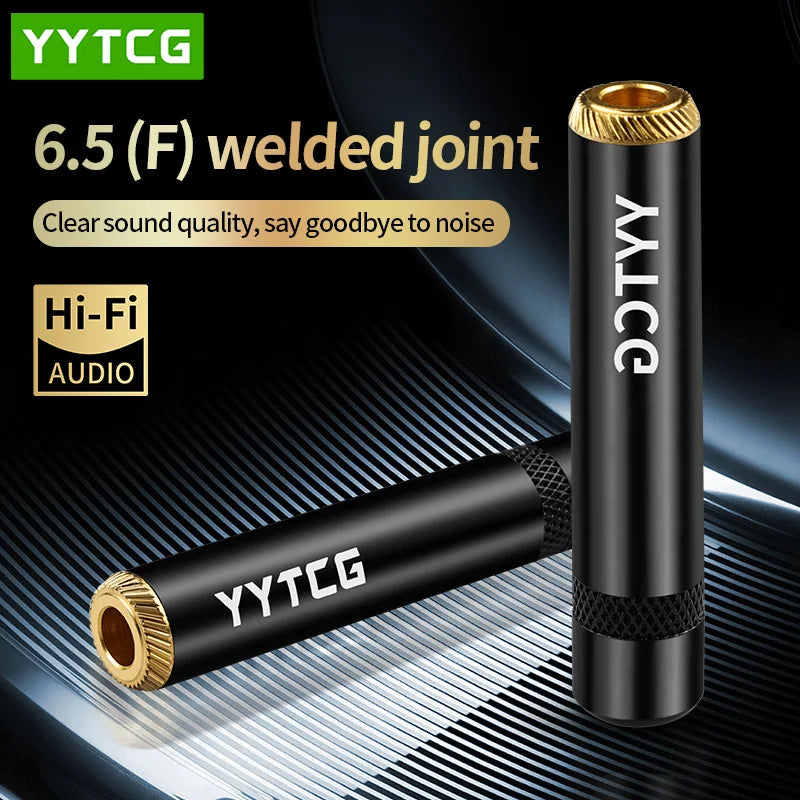 YYTCG 6.35mm female audio cable Welded Plug 6.5 Three core single stereo extension connector 1Pcs