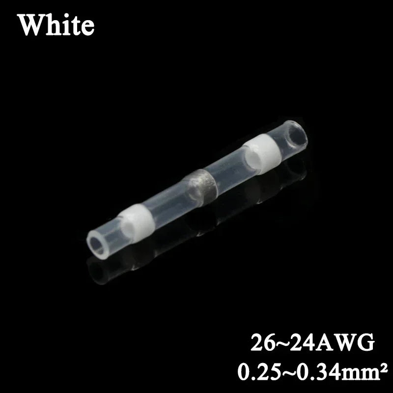 10 ~ 500pcs Solder Seal  Wire Connectors Kit Heat Shrink Butt Crimp Terminals Waterproof Electrical Cable Splice Connector