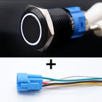 16/19/22mm Black Push Button Switch Waterproof Illuminated Metal Momentary Latching Fixed On Off Power Switch Backlit LED 3V 12V