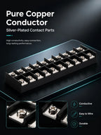 1Pc Dual Row Screw Terminal Block TB1503-TB1520 15A Fixed Wiring Strip Wire Connector