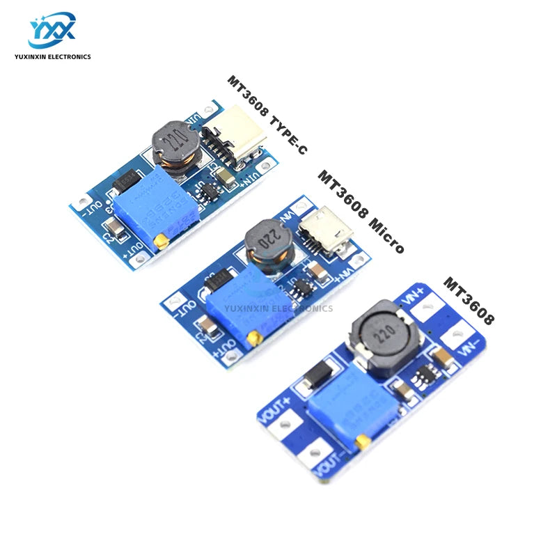 1/3/5/10PCS MT3608 DC-DC Step Up Converter Module Adjustable Boost 2A Max Power Supply Board 2V-24V To 5V 9V 12V 28V Booster