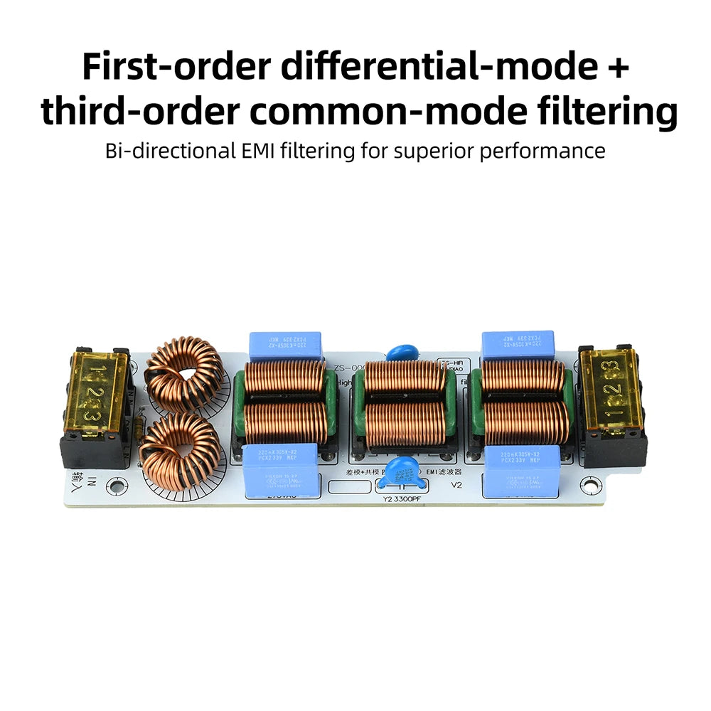 10A AC EMI Filter 110-250V Single-phase EMI Electromagnetic Interference Filter Audio Switching Power Supply Ripple Filter