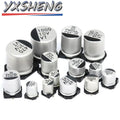 10Pieces 6.3V 10V 16V 25V 35V 50V 63V SMD Aluminum Electrolytic Capacitor 1uF 2.2uF 3.3uF 4.7uF 10uF 22uF 47uF 100uF 220uF 330uF