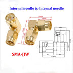 1/3/5piece SMA Male Female RF Straight Connector 90 Degree Right Angle Tee Type 3Way Splitter RPSMA To RP-SMA Male Adapter