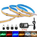 DC 5V LED COB Strip Light USB High Density Linear Lighting 320LED Flexible Tape Lights Warm Natural White Red Blue Green Decor